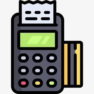 黑色手绘刷卡机元素免抠