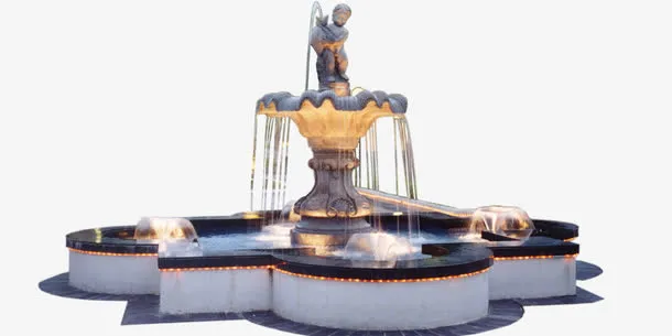 雕刻的西洋风格水池免抠