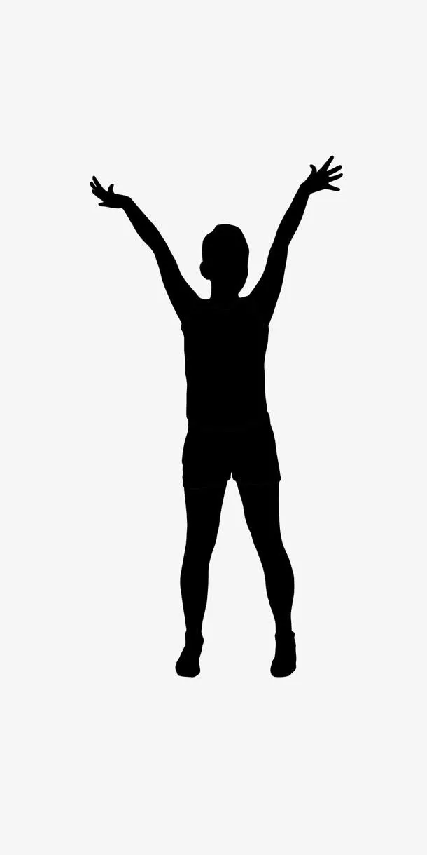欢呼的人物剪影免抠