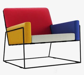 红黄蓝构图座椅免抠