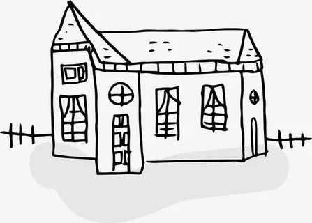 茅屋线稿图免抠