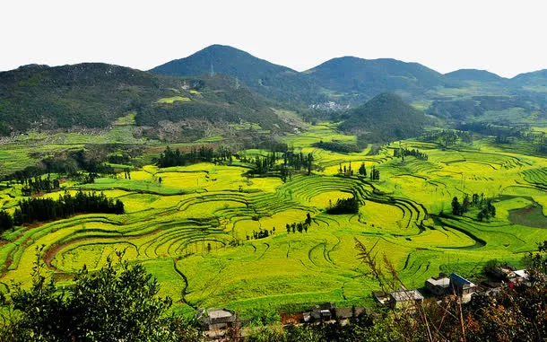 云南罗平牛街螺丝田风景高清摄影免抠