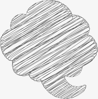 手绘云朵对话框免抠