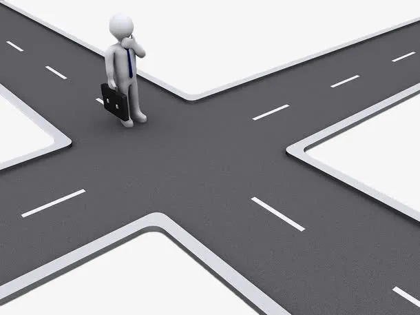 十字路口的商务人士免抠