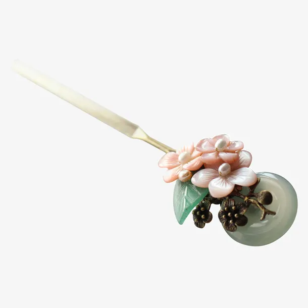 花好月圆淡水珍珠发簪免抠