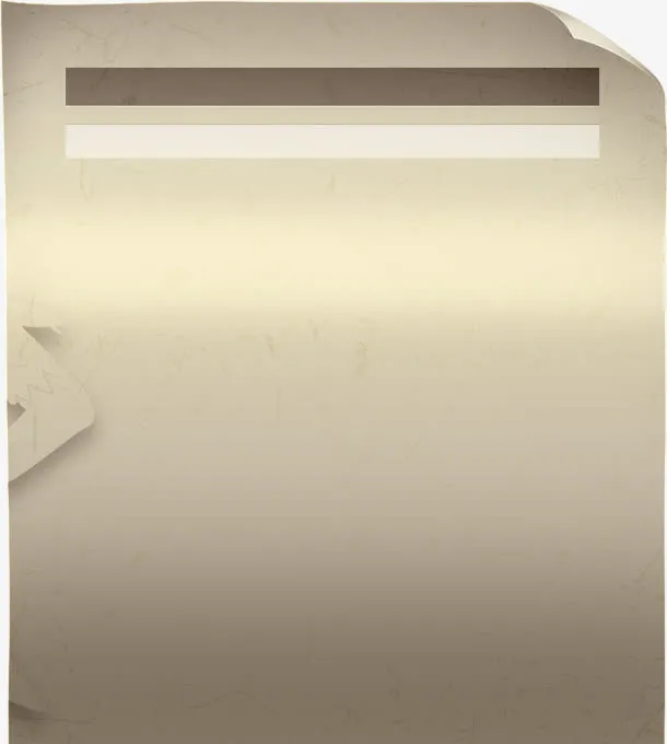 黄色卷曲纸张背景免抠