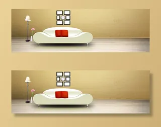 欧式家居设计banner背景图免抠