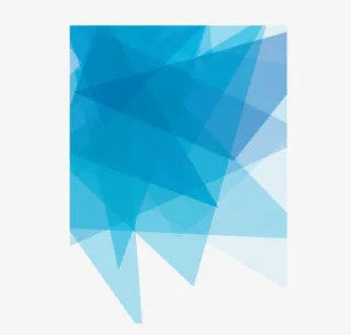 蓝色不规则几何体免抠