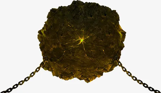 铁链巨石裂纹装饰图案免抠