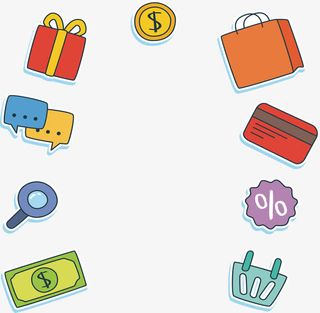 卡通购物装饰海报免抠