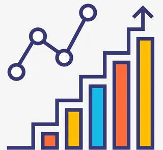 攀升的矢量卡通风格报表免抠