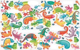 蜥蜴青蛙金鱼背景