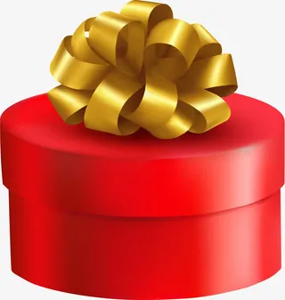 卡通红色礼物盒免抠