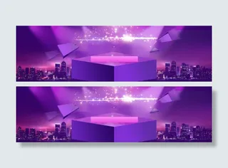 电商数码家电电器炫酷立体块背景banner免抠