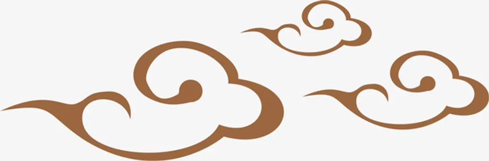 金色祥云 国风 中古国风  简笔免抠