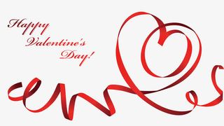 红色爱心丝带情人节快乐免抠