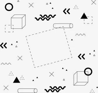 黑色几何图形封面免抠