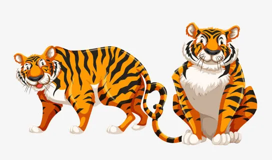 矢量卡通老虎素材免抠