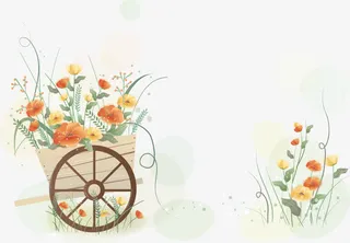 手绘花卉装饰免抠