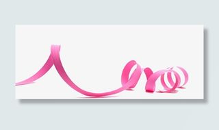 唯美粉色丝带创意免抠