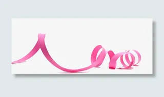唯美粉色丝带创意免抠