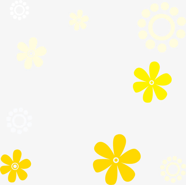 小清新黄色花朵免抠