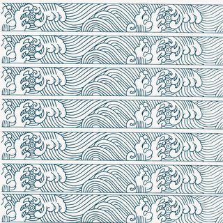 深蓝色中国风花边免抠