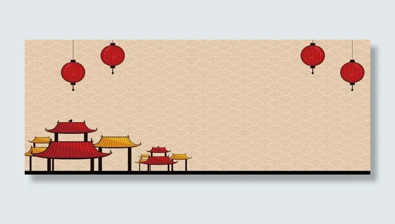 新年黄色手绘电商喜庆背景banner高清
