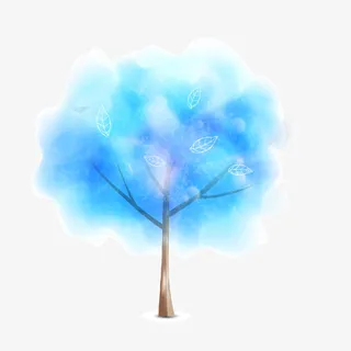 春天绿树矢量素材免抠