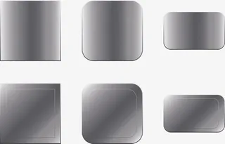 金属质感银色标牌免抠