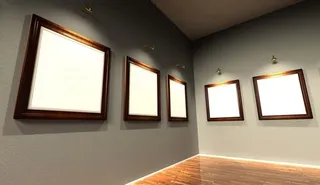 展厅的空白相框免抠