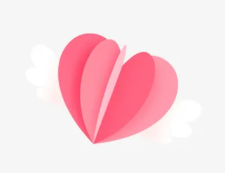 爱心翅膀粉色免抠