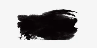 黑色墨水中国风新年素材免抠