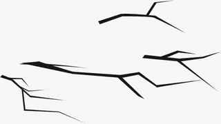 黑色手绘树枝装饰免抠