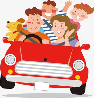 卡通我们一起去春游人物设计免抠