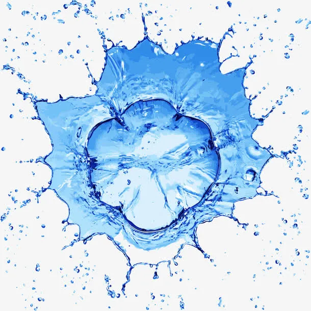 蓝色水花免抠