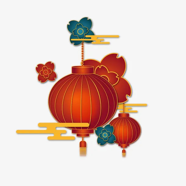 祥云灯笼古风免抠