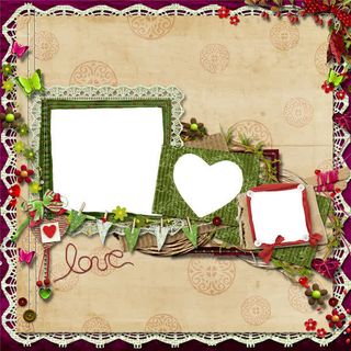 心形蕾丝相框免抠