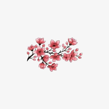 水彩桃花免抠