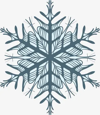 蓝色雪花免抠