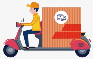 物流快递员送货免抠