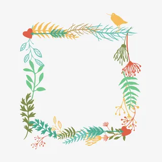 小清新手绘花纹边框5免抠