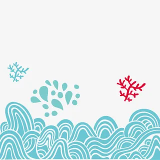 蓝色海浪纹免抠