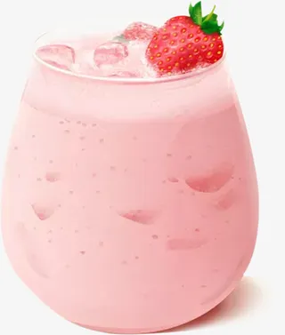 粉色可爱草莓奶昔免抠