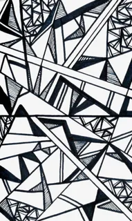 黑白色几何形底纹免抠