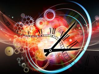 炫彩花纹钟表背景