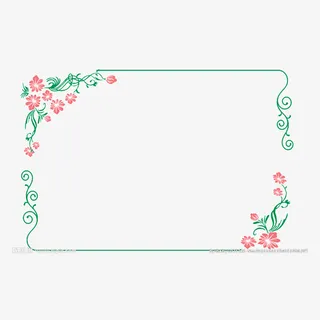 韩系花朵清新边框免抠