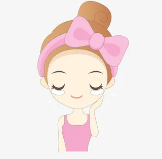 卡通贴眼贴膜的女孩免抠