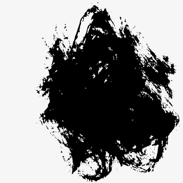 干毛笔涂鸦水墨笔画免抠