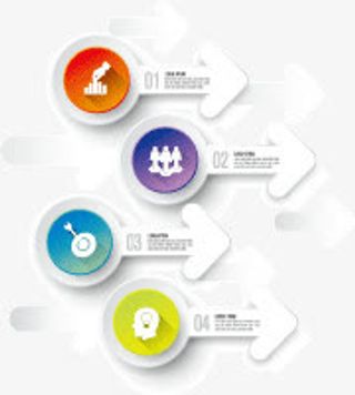 圆环箭头信息分类ppt矢量图免抠
